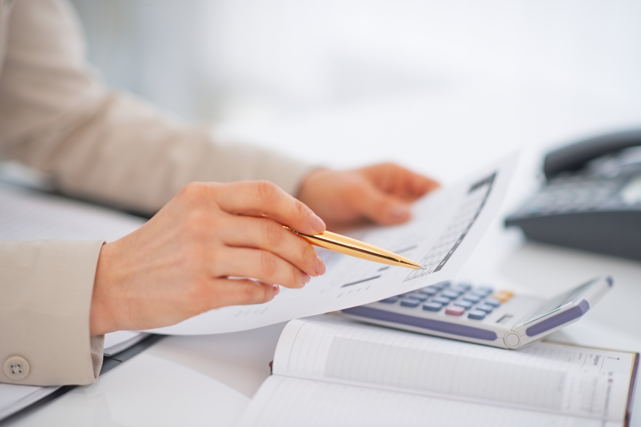 Woman Working with Documents